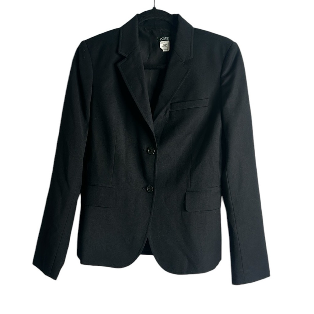 J crew wool black blazer size 4 office career classic